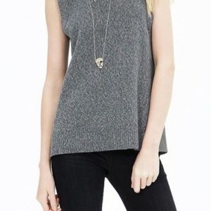 Banana Republic Grey Top with Faux Leather Panels
